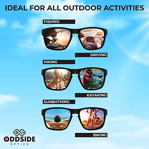 Opddside Optics Yolo משקפי שמש מקוטבים לגברים | משקפי שמש לגברים לספורט, נהיגה, דיג, גולף, ריצה,